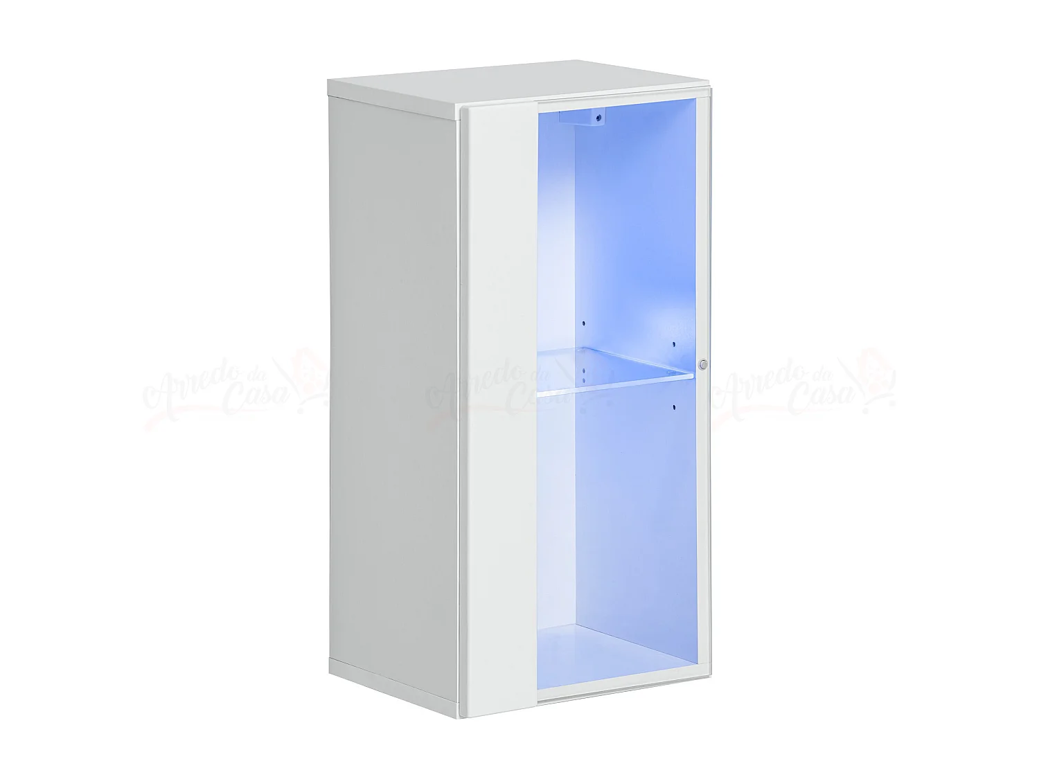 Vetrina sospesa per salotto design moderno e luci LED VP19 30x60 bianco