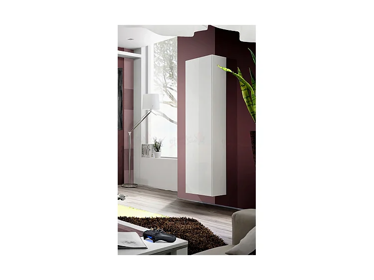 Vetrina moderna da sala con singola anta VP8 40x170 bianco