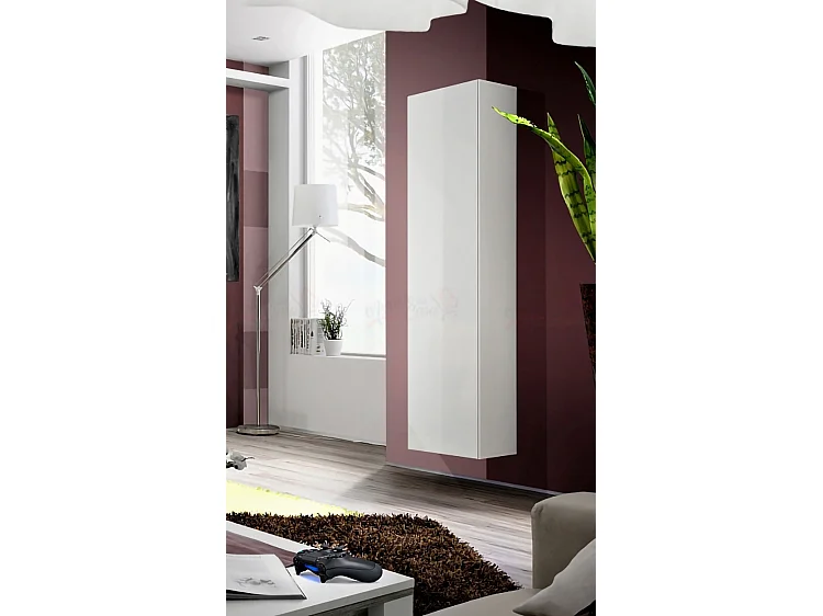 Vetrina moderna da sala con singola anta VP8 40x170 bianco