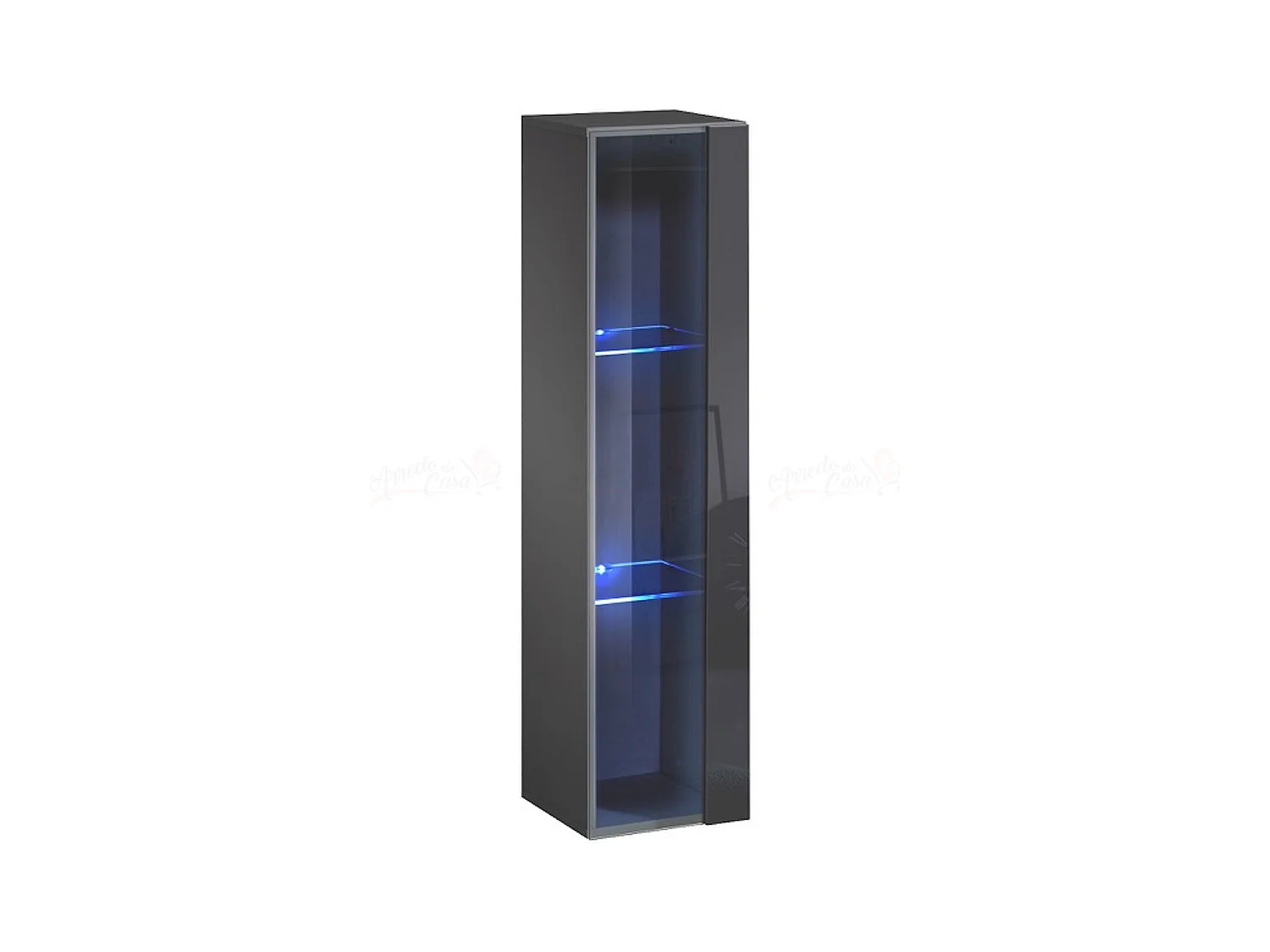 Vetrinetta a colonna design moderno da soggiorno con LED VP17 30x120 grafite