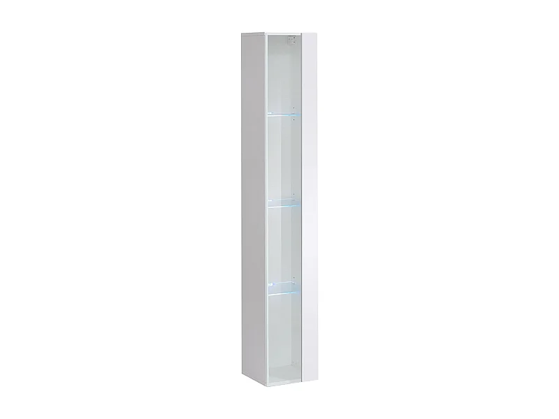 Vetrina a colonna design moderno da soggiorno con LED VP16 30x180 bianco