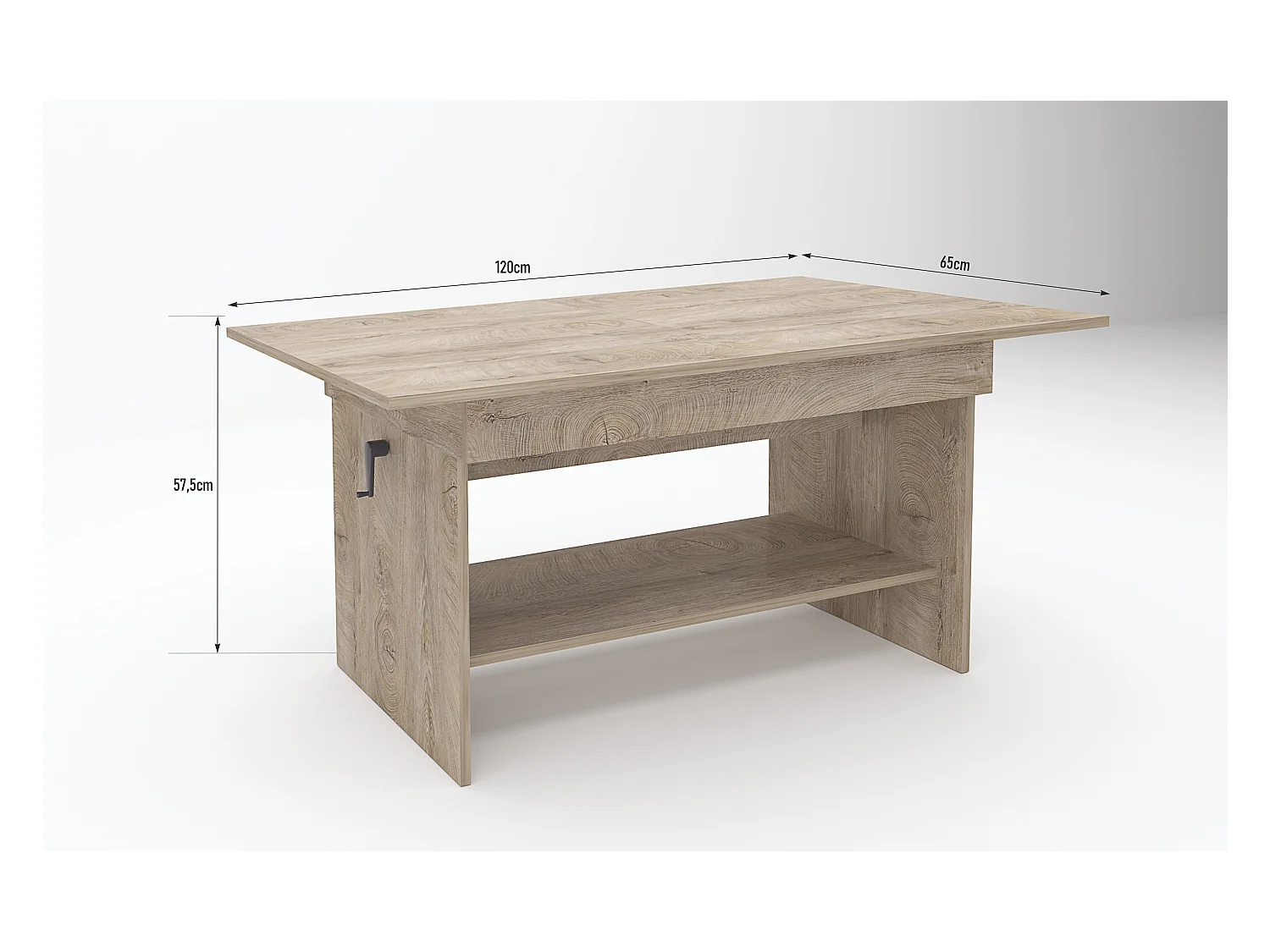 Tavolino da salotto regolabile in rovere chiaro TG13