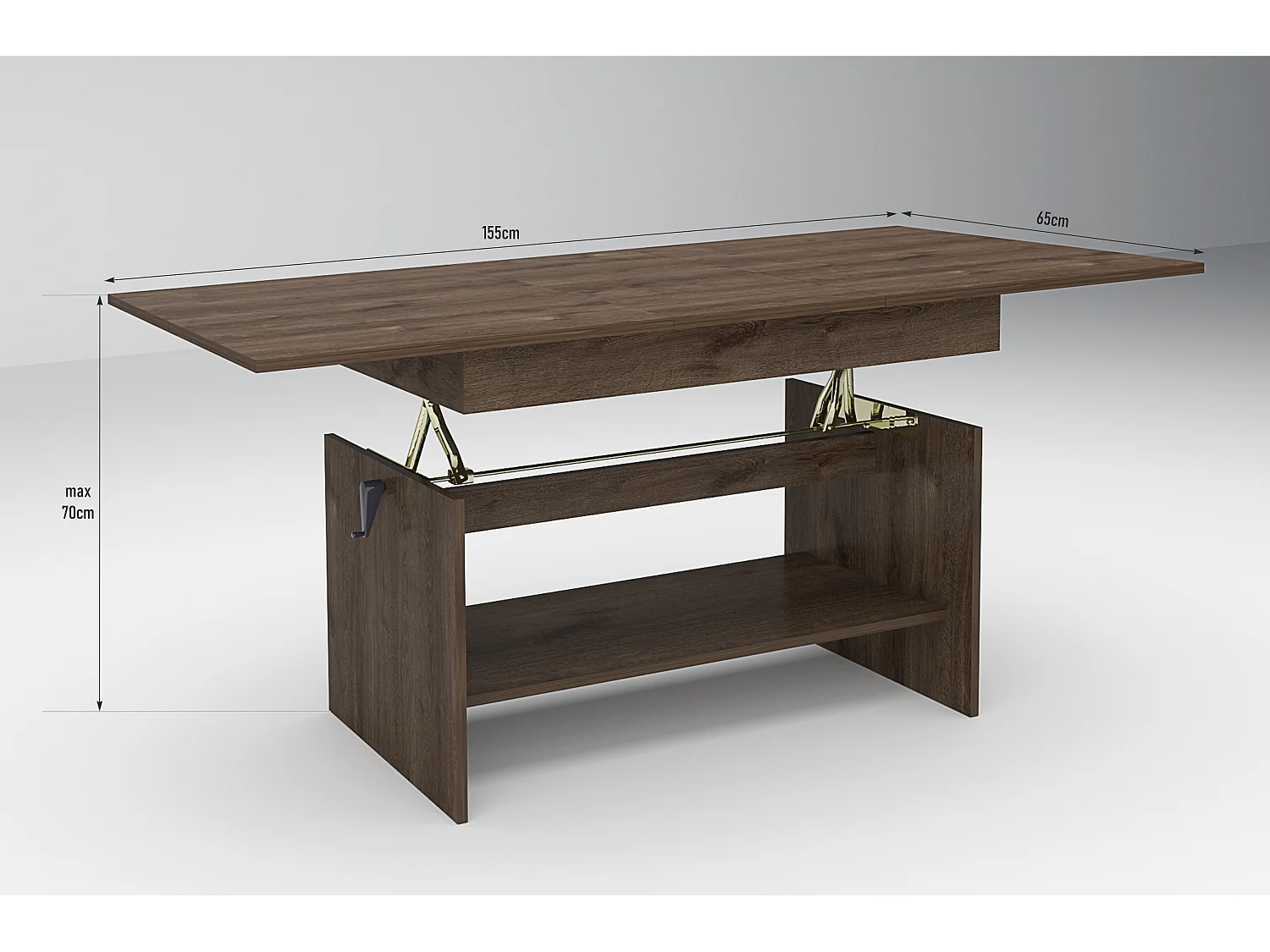 Tavolino da salotto regolabile in legno scuro TG13