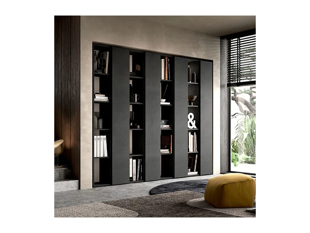 Libreria 224x186 cm a parete grande grafite LBL1