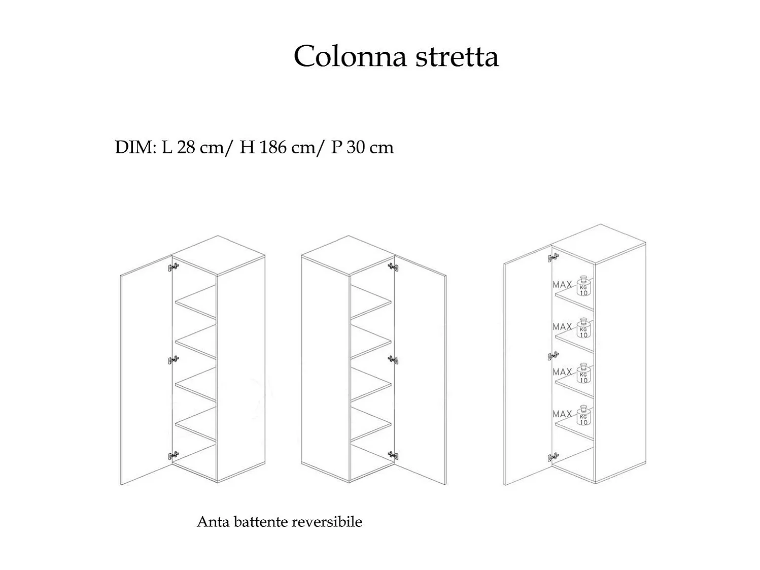Libreria 224x186 cm a parete grande grafite LBL1