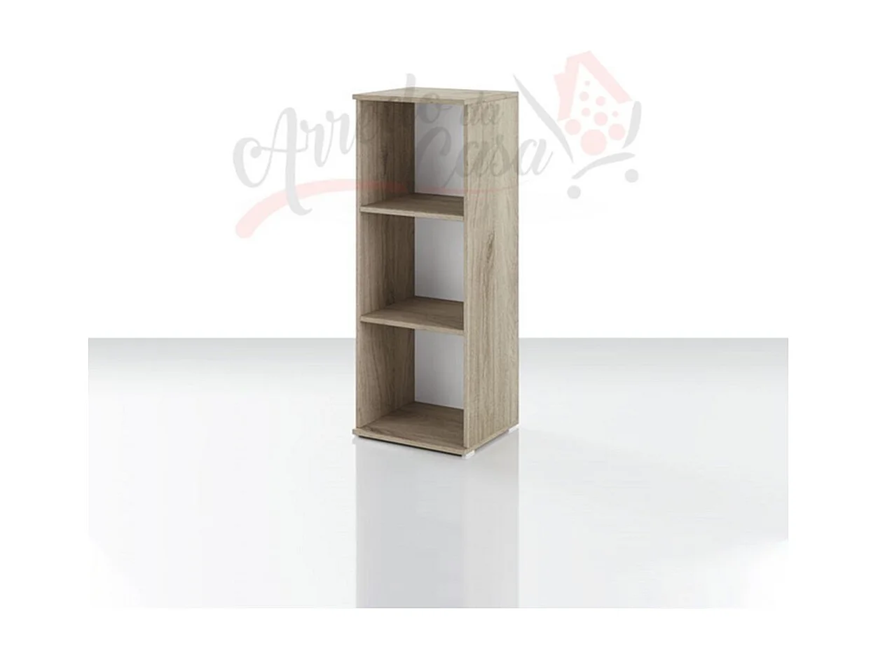 libreria da ufficio moderna alta e stretta con ripiani LUI2 40x106 rovere e bianco