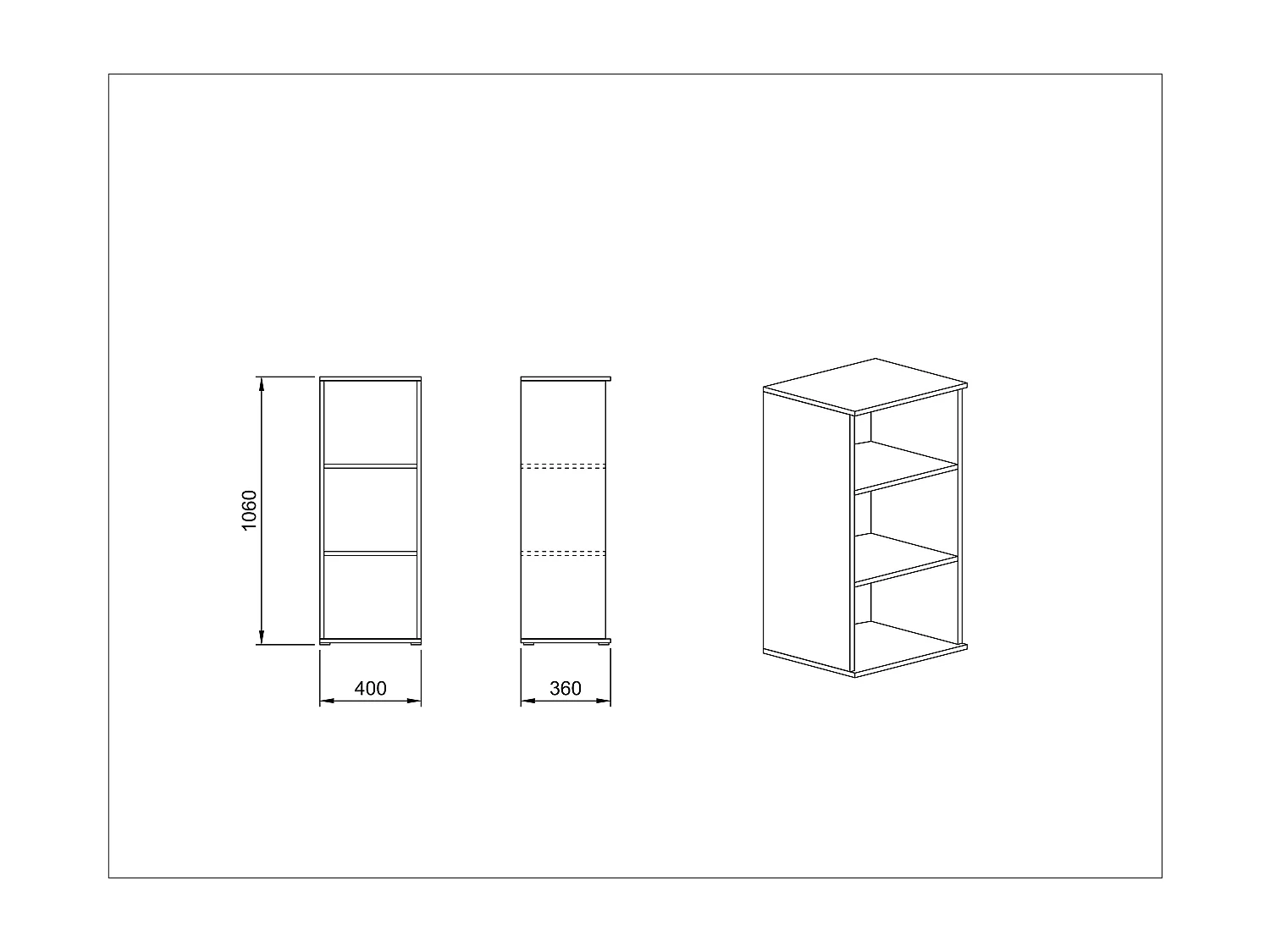 libreria da ufficio moderna alta e stretta con ripiani LUI2 40x106 rovere e bianco