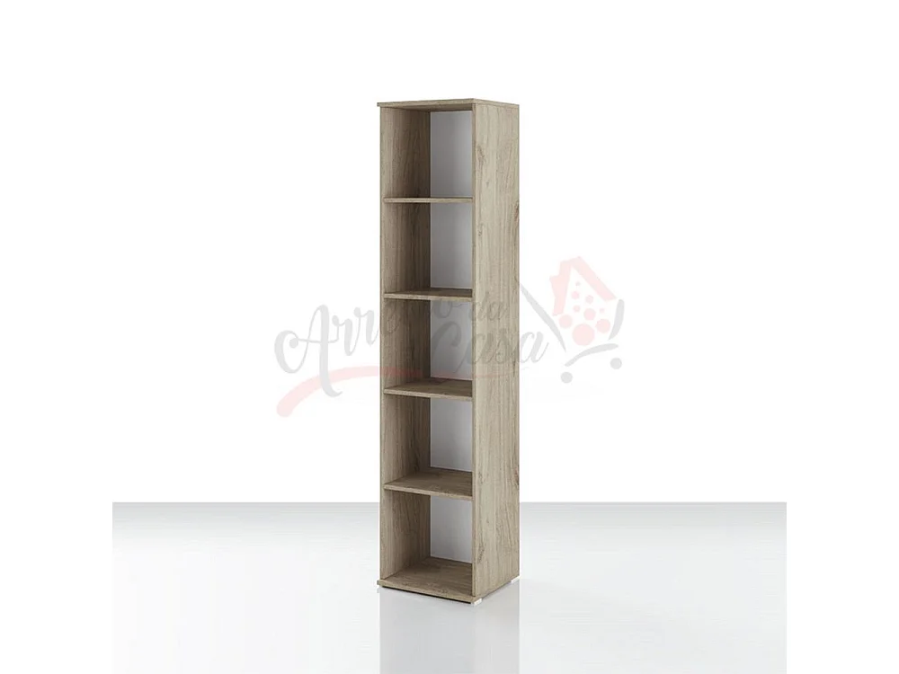 libreria a colonna per studio design moderno LUI4 40x175,5 rovere e bianco