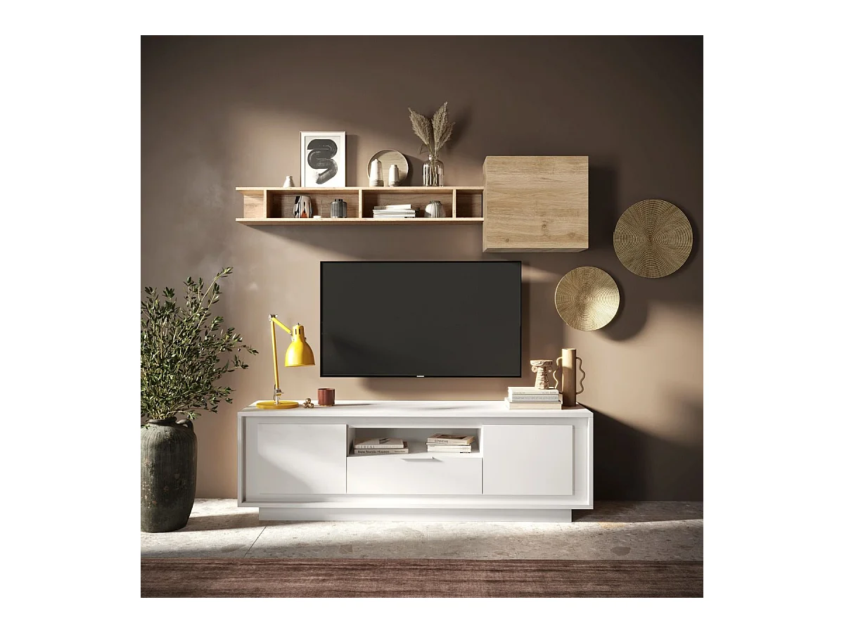 Cubo pensile con anta 55x50 cm rovere chiaro MML4