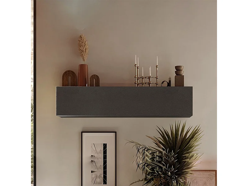 Pensile orizzontale con anta a vasistas 138x29 cm grafite MML6