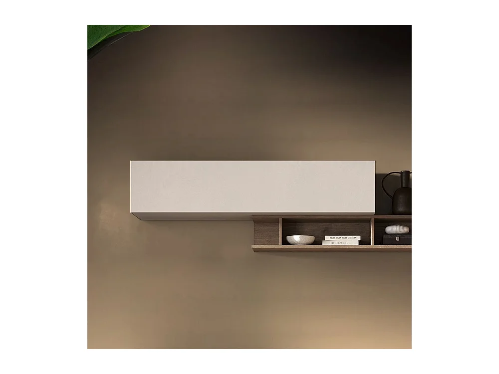 Pensile orizzontale con anta a vasistas 138x29 cm cashmere MML6