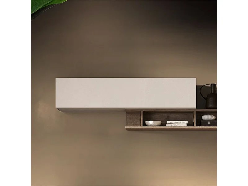 Pensile orizzontale con anta a vasistas 138x29 cm cashmere MML6