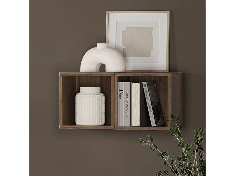 Coppia di cubi pensili 28x29 cm rovere scuro MML3