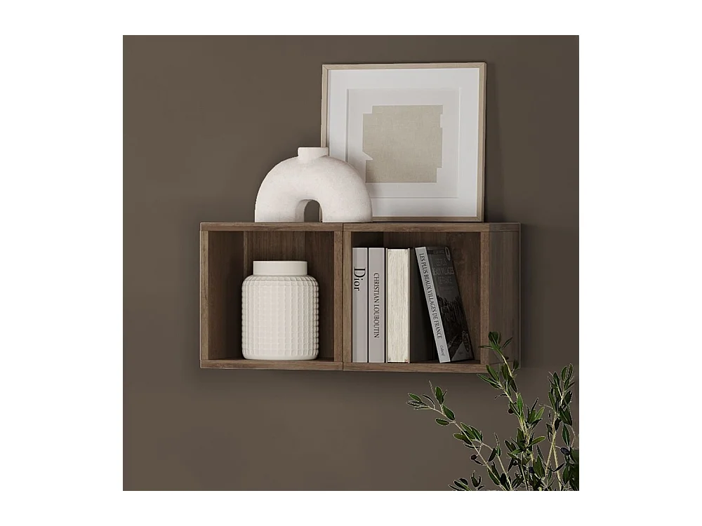 Coppia di cubi pensili 28x29 cm rovere scuro MML3