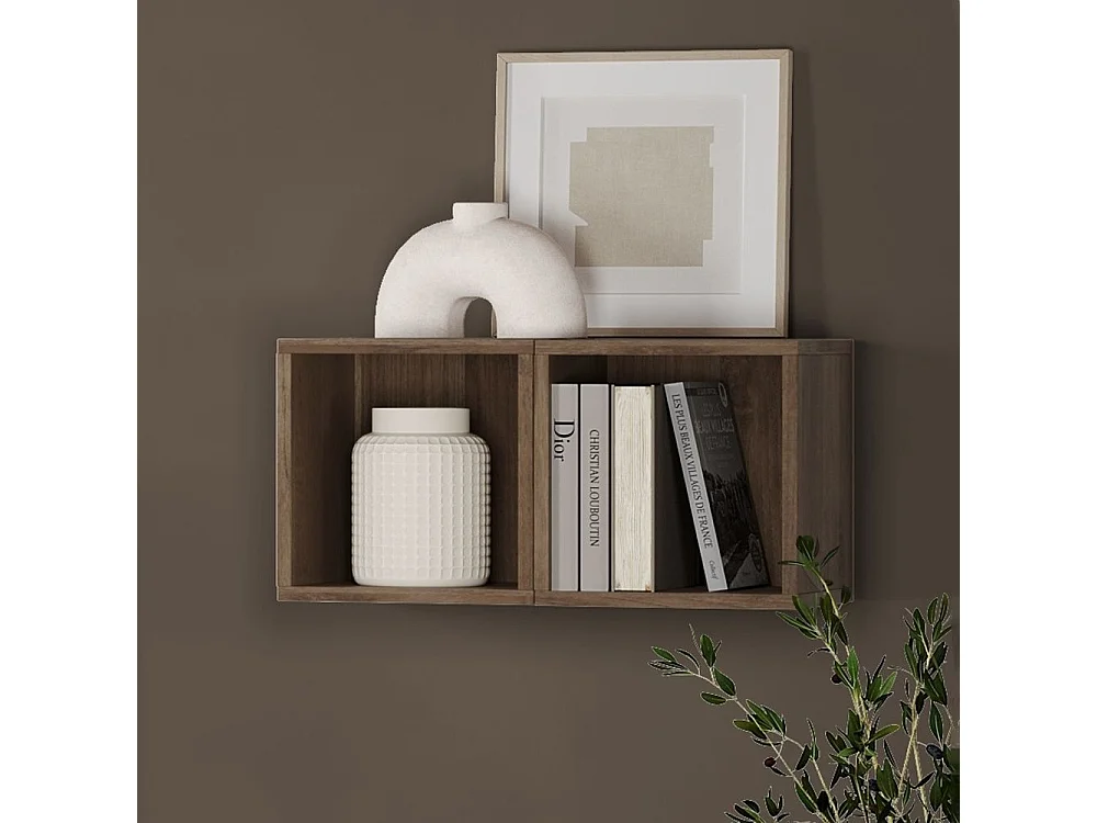 Coppia di cubi pensili 28x29 cm rovere scuro MML3