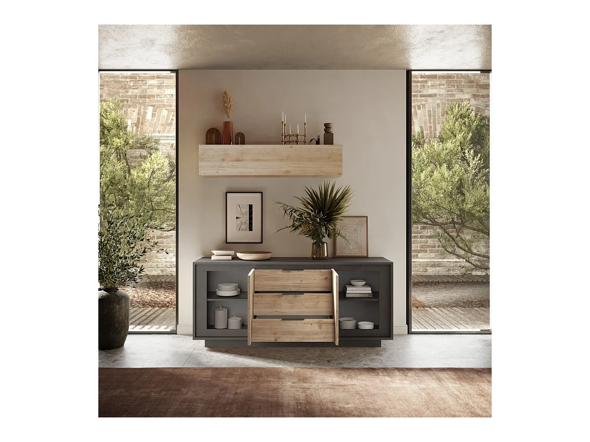 Pensile orizzontale con anta a vasistas 138x29 cm rovere chiaro MML6