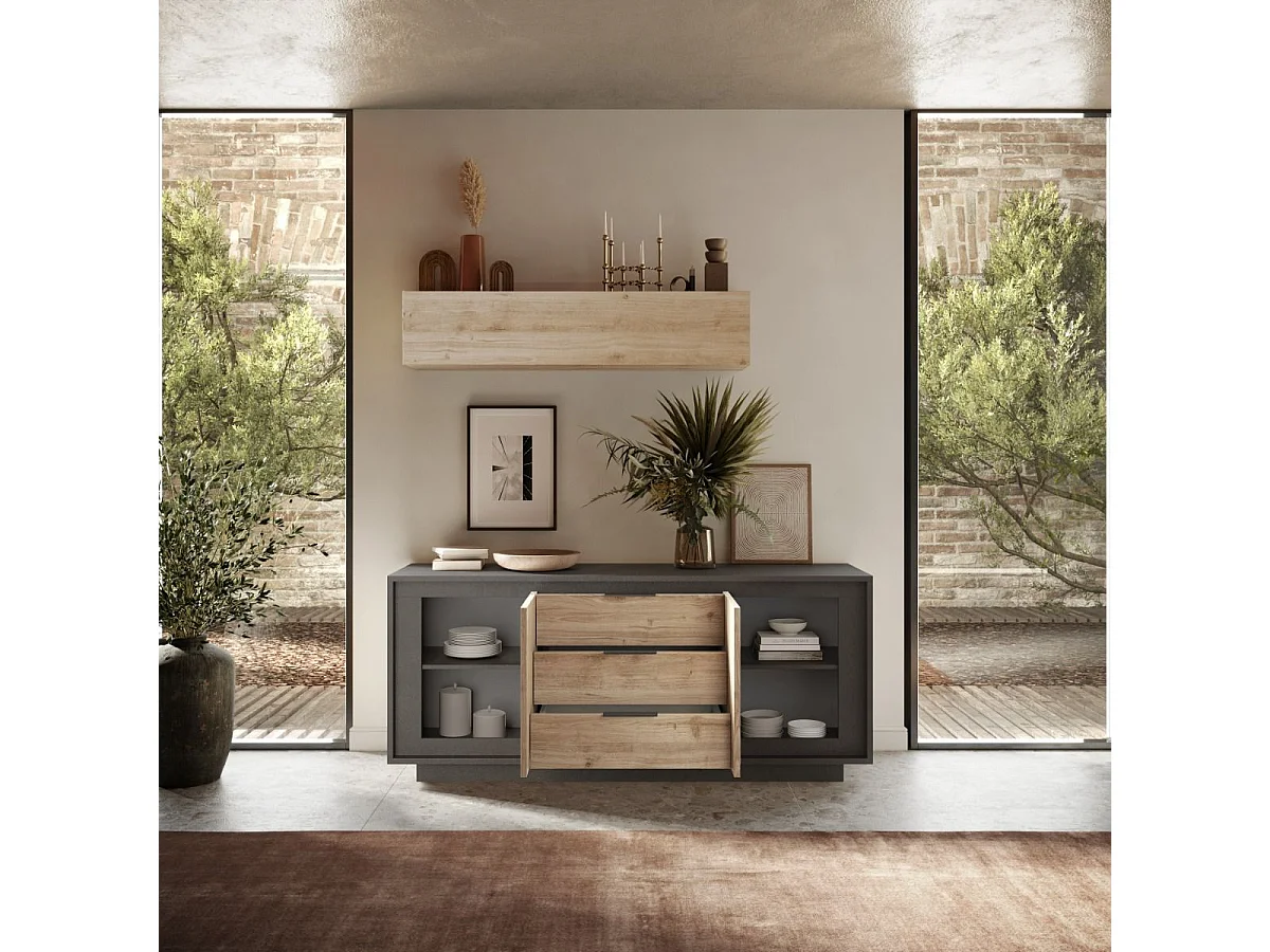 Pensile orizzontale con anta a vasistas 138x29 cm rovere chiaro MML6