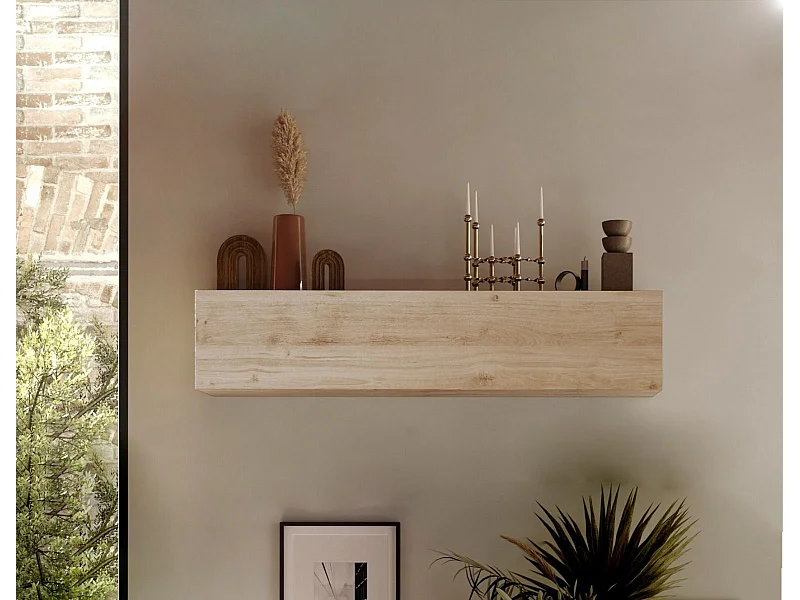 Pensile orizzontale con anta a vasistas 138x29 cm rovere chiaro MML6