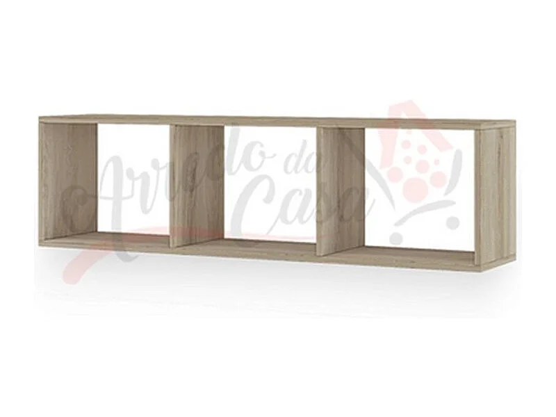 mensola a cubo rettangolare per soggiorno design moderno MI1 120x33,6 rovere scuro
