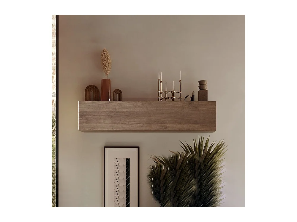 Pensile orizzontale con anta a vasistas 138x29 cm rovere scuro MML6