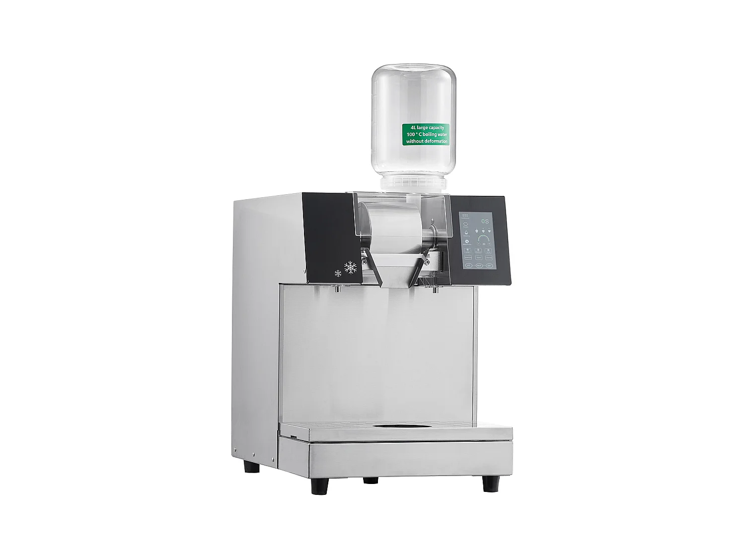 Machine à Glace Commerciale en Flocons de Neige SucceBuy, Sorbetière Capacité de 4 L, Jusqu'à 240 kg/24H en Acier Inoxydable pour Crème Glacée