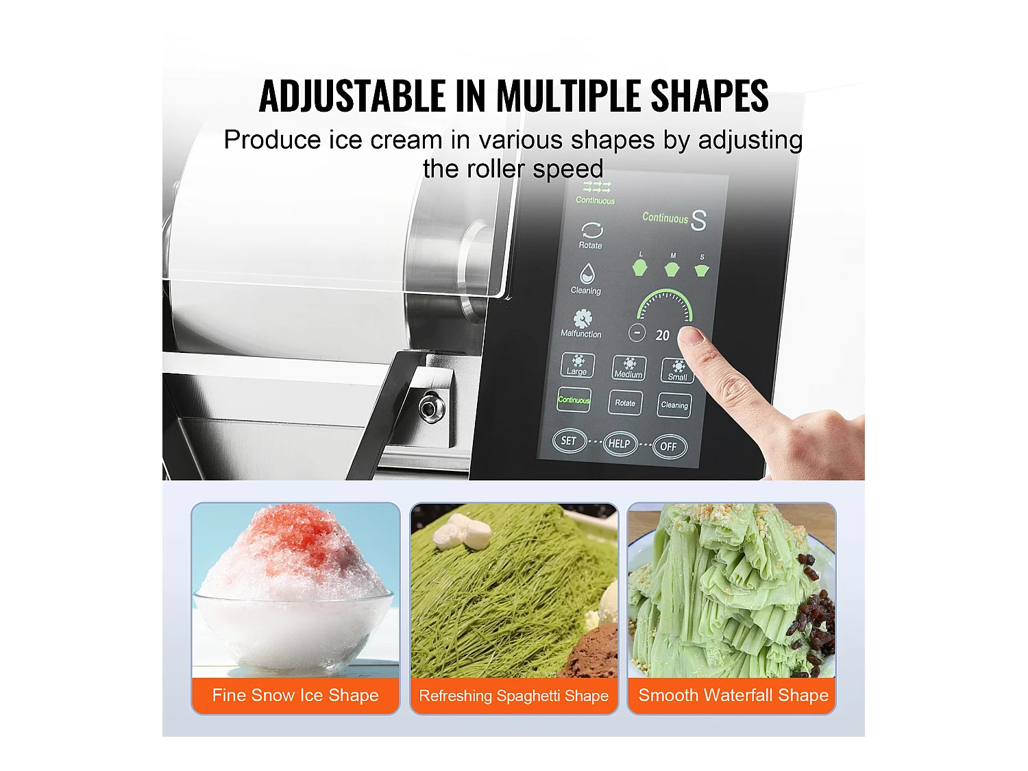 Machine à Glace Commerciale en Flocons de Neige SucceBuy, Sorbetière Capacité de 4 L, Jusqu'à 240 kg/24H en Acier Inoxydable pour Crème Glacée