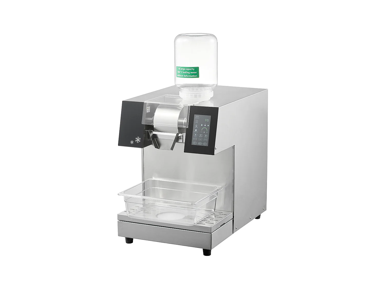 Machine à Glace Commerciale en Flocons de Neige SucceBuy, Sorbetière Capacité de 4 L, Jusqu'à 240 kg/24H en Acier Inoxydable pour Crème Glacée