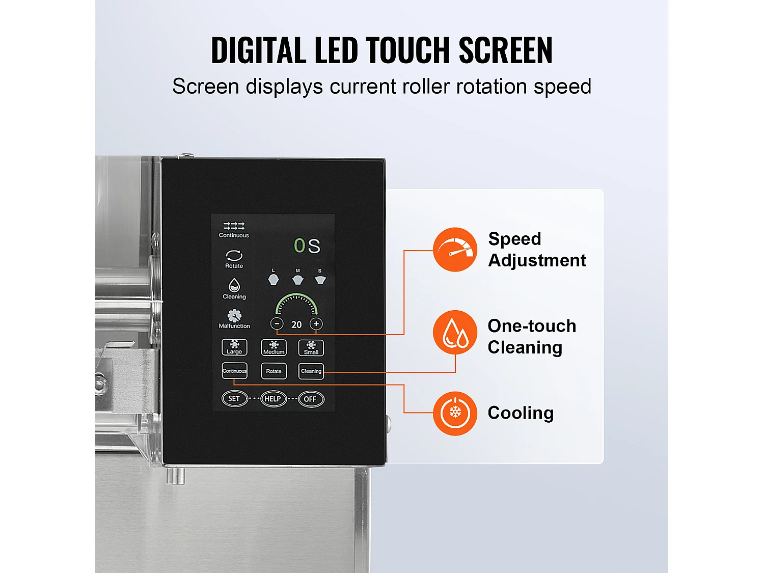 Machine à Glace Commerciale en Flocons de Neige SucceBuy, Sorbetière Capacité de 4 L, Jusqu'à 240 kg/24H en Acier Inoxydable pour Crème Glacée