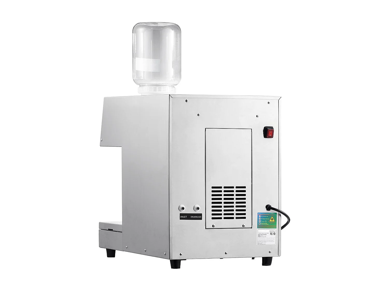 Machine à Glace Commerciale en Flocons de Neige SucceBuy, Sorbetière Capacité de 4 L, Jusqu'à 240 kg/24H en Acier Inoxydable pour Crème Glacée