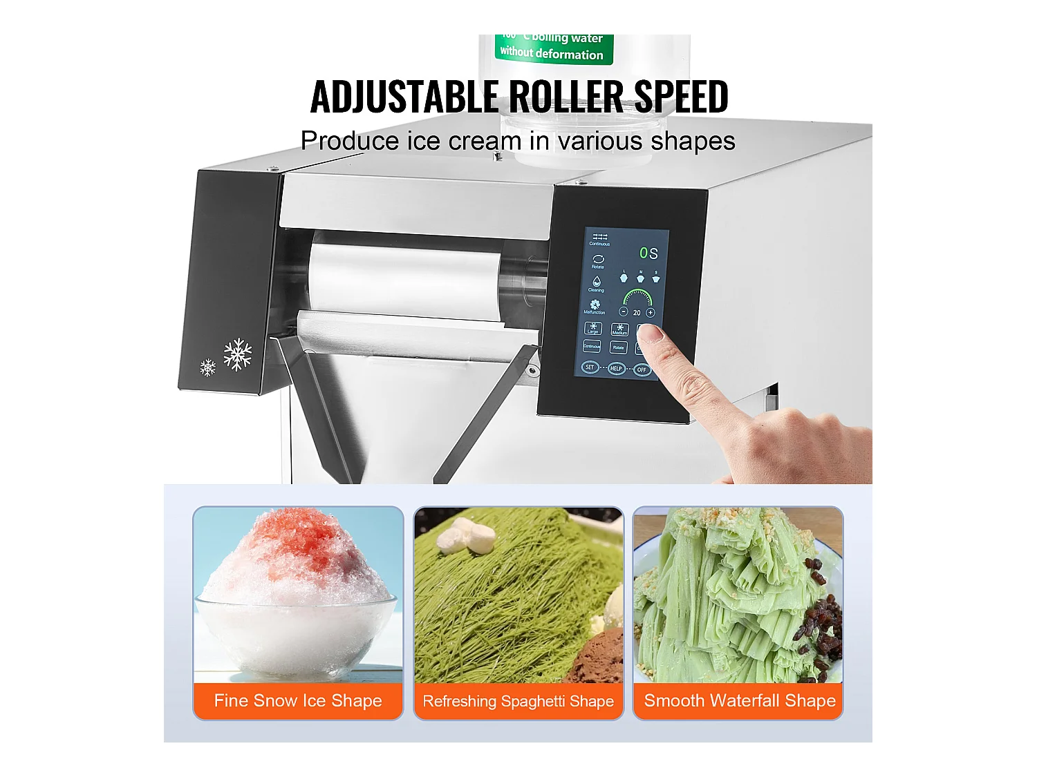 Machine à Glace Commerciale en Flocons de Neige SucceBuy, Sorbetière Capacité de 4 L,  Jusqu'à260 kg/24H en Acier Inoxydable pour Crème Glacée