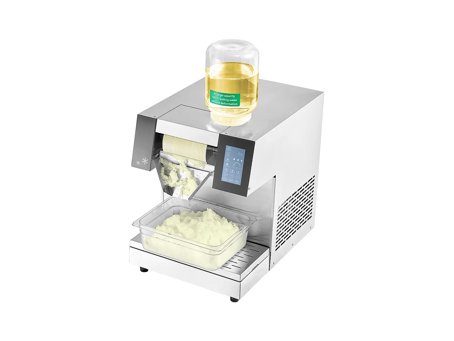 Machine à Glace Commerciale en Flocons de Neige SucceBuy, Sorbetière Capacité de 4 L,  Jusqu'à260 kg/24H en Acier Inoxydable pour Crème Glacée