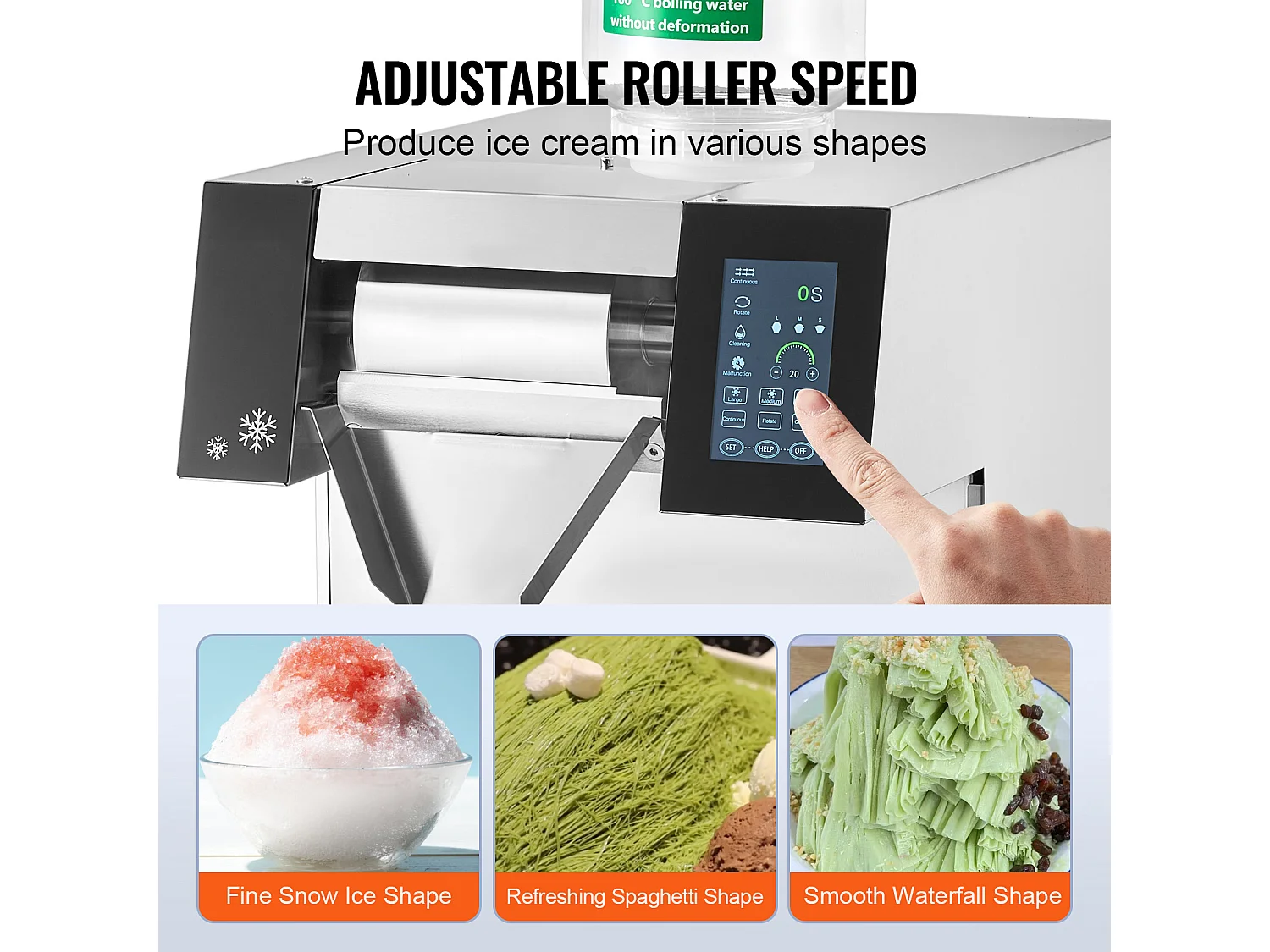 Machine à Glace Commerciale en Flocons de Neige SucceBuy, Sorbetière Capacité de 4 L,  Jusqu'à260 kg/24H en Acier Inoxydable pour Crème Glacée