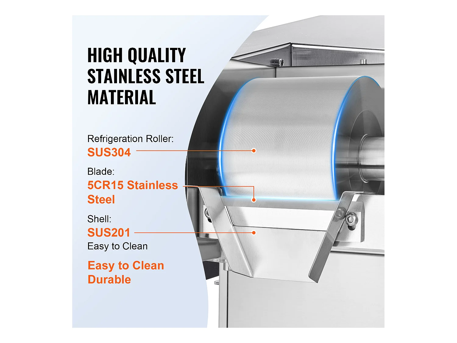 Machine à Glace Commerciale en Flocons de Neige SucceBuy, 125 kg/24H en Acier Inoxydable pour Crème Glacée