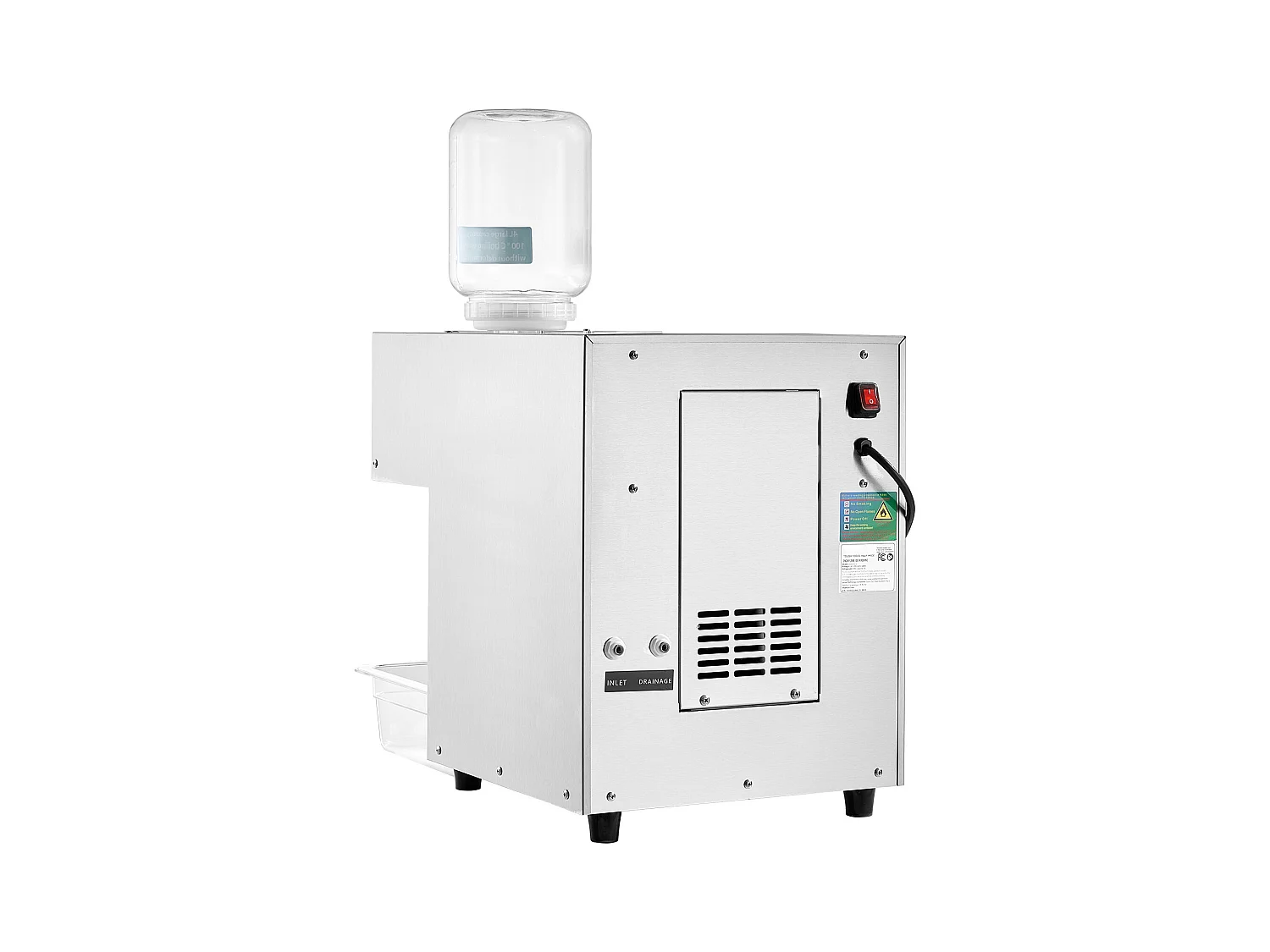 Machine à Glace Commerciale en Flocons de Neige SucceBuy, Sorbetière avec Capacité de 4 L, Jusqu'à 175 kg/24H en Acier Inoxydable pour Crème Glacée