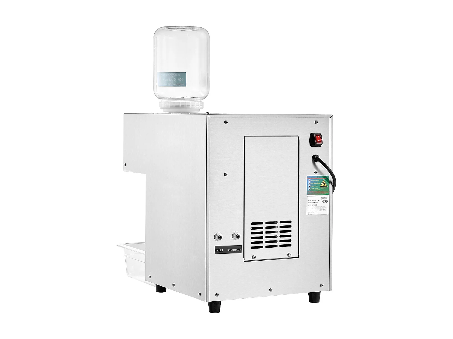 Machine à Glace Commerciale en Flocons de Neige SucceBuy, Sorbetière avec Capacité de 4 L, Jusqu'à 175 kg/24H en Acier Inoxydable pour Crème Glacée