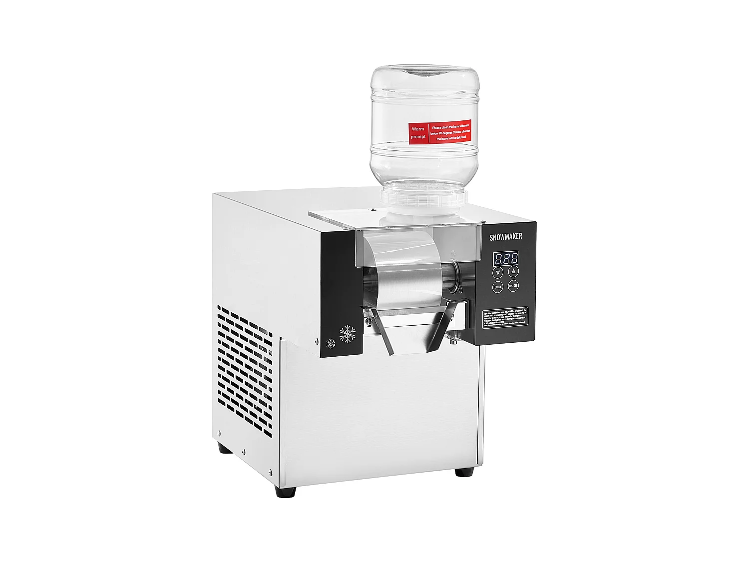 Machine à Glace Commerciale en Flocons de Neige SucceBuy, Sorbetière Capacité de 3 L, Jusqu'à 375 lb / 170 kg 170 kg/24H en Acier Inoxydable pour Crème Glacée