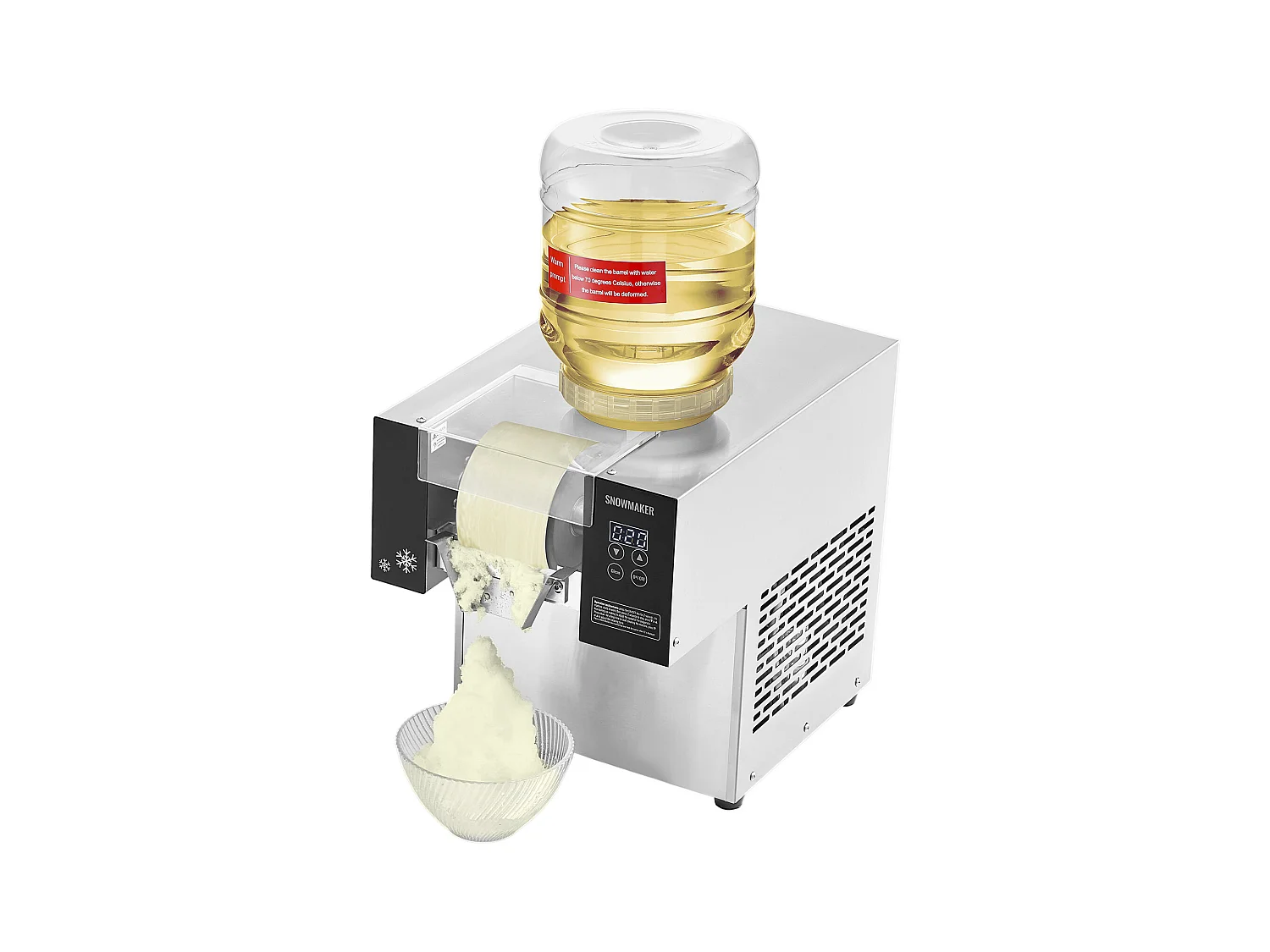 Machine à Glace Commerciale en Flocons de Neige SucceBuy, Sorbetière Capacité de 3 L, Jusqu'à 375 lb / 170 kg 170 kg/24H en Acier Inoxydable pour Crème Glacée