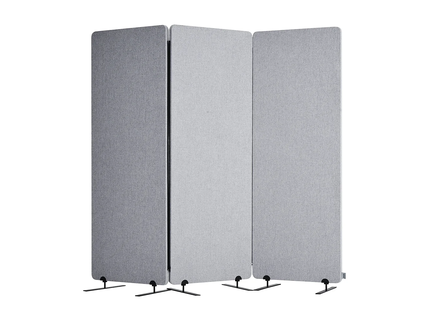 Paravento Divisorio SucceBuy 2 Piedi 3 Pannelli PET Poliestere Grigio Schermo Privacy