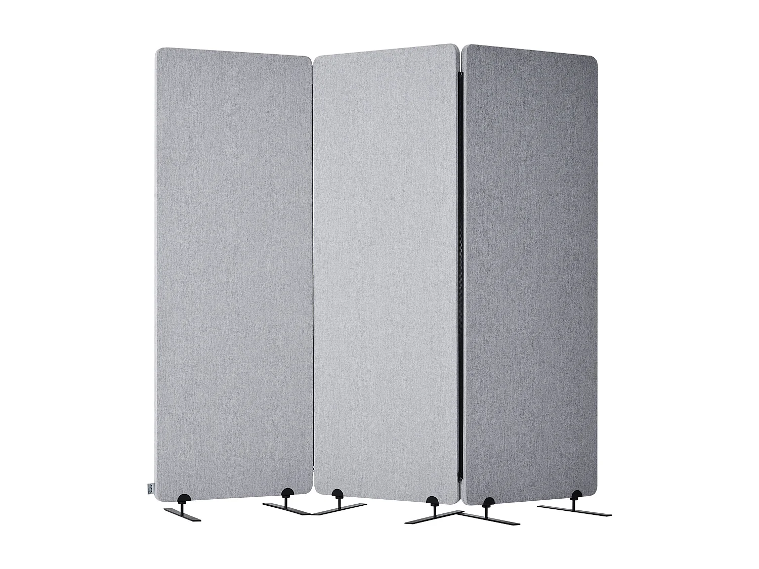 Paravento Divisorio SucceBuy 2 Piedi 3 Pannelli PET Poliestere Grigio Schermo Privacy