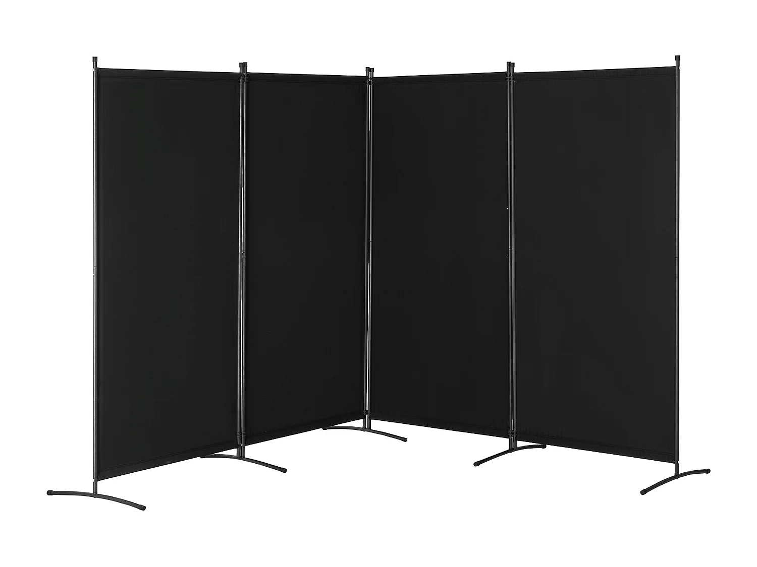 Cloison de Séparation SucceBuy Séparateur de Pièce à 4 Panneaux, écran de Confidentialité en Tissu pour Bureau, Chambre à Coucher, Noir