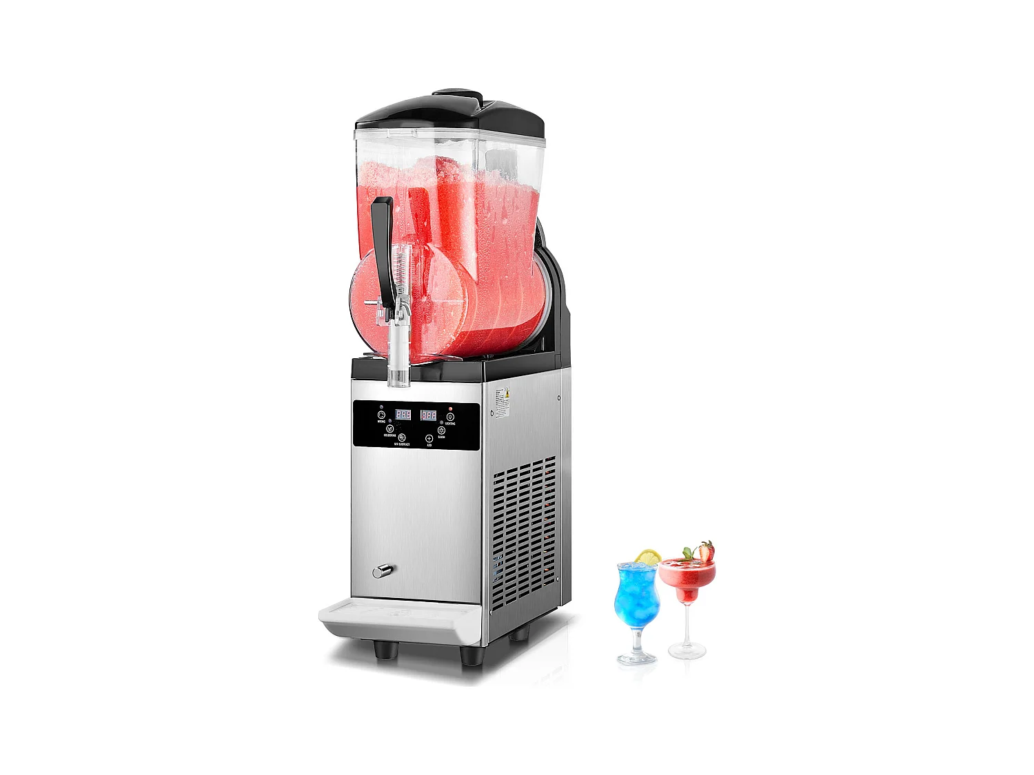 Machine à Granité Commerciale SucceBuy, 12 L, Machine à Smoothie Margarita, Machine à Boissons Glacées à Réservoir Unique en Acier Inoxydable