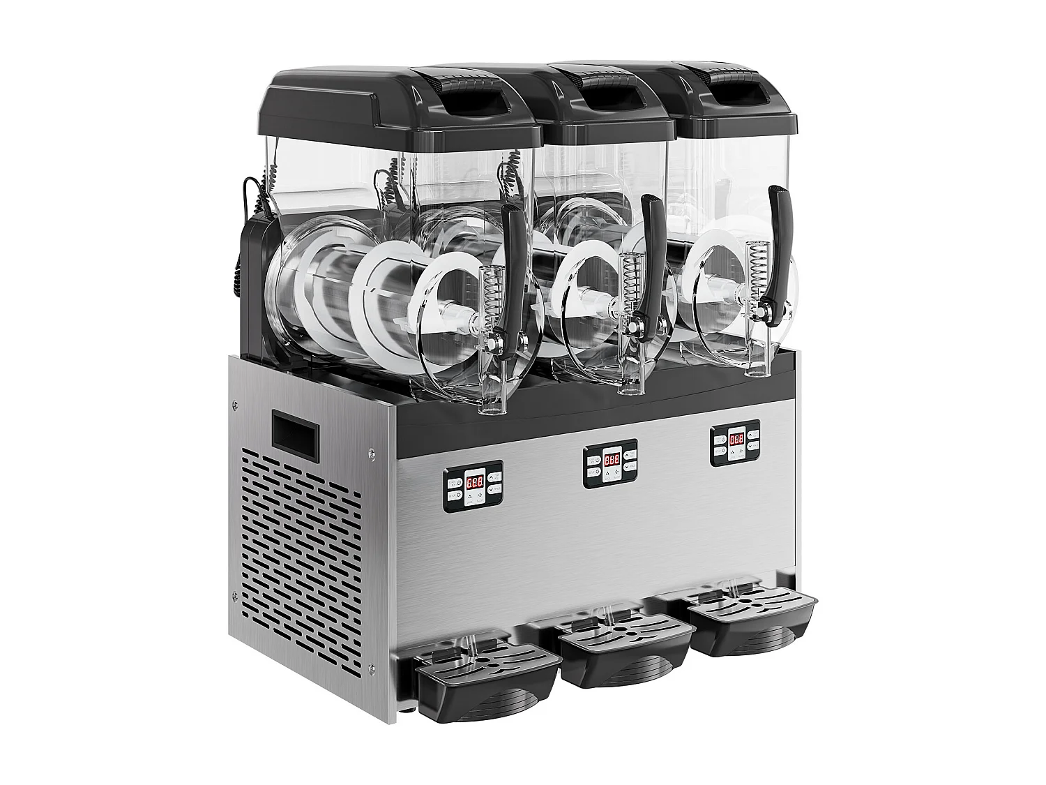 Machine à Granité Commerciale SucceBuy 12 Lx3, Machine à Boissons Glacées à Triple Réservoir, Acier Inoxydable pour la Maison, la Fête, le Café