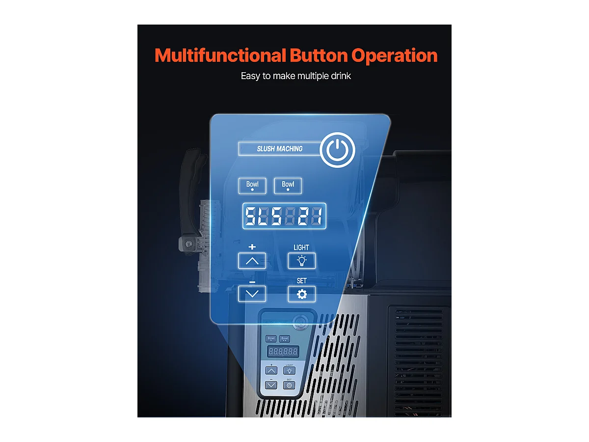 Máquina de Granizado Comercial SucceBuy, Máquina de Bebidas Frías con Doble Depósito 4Lx2, en Acero Inoxidable, para Margarita, Smoothie