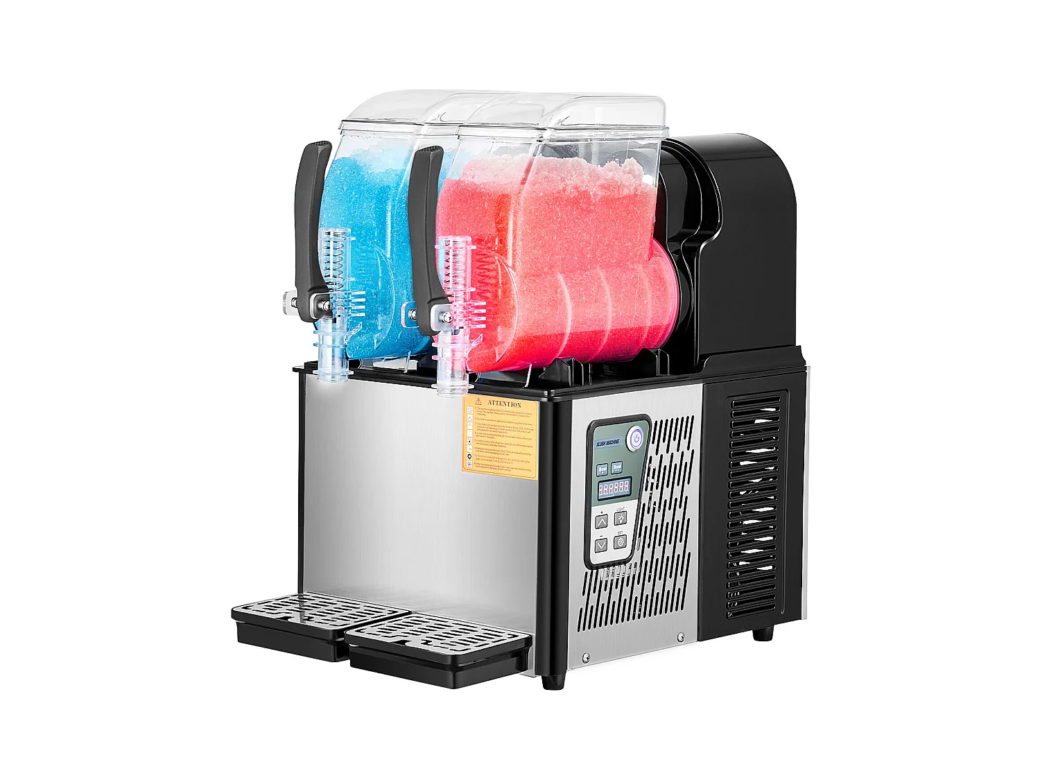 Máquina de Granizado Comercial SucceBuy, Máquina de Bebidas Frías con Doble Depósito 4Lx2, en Acero Inoxidable, para Margarita, Smoothie