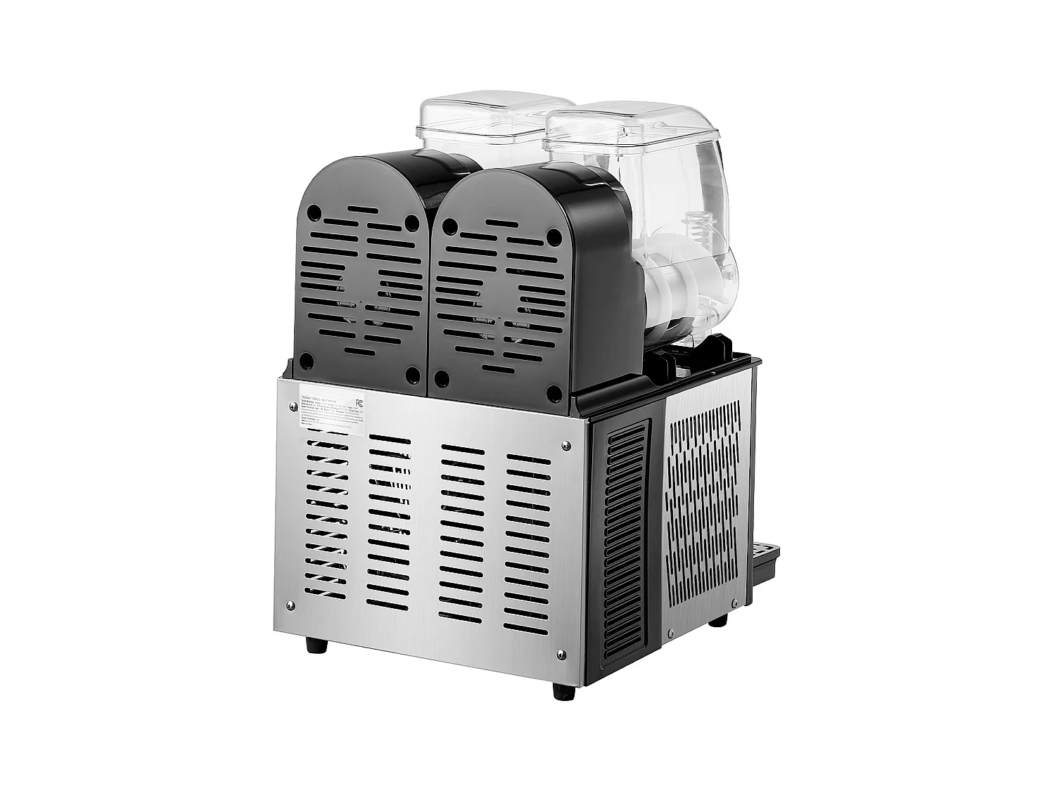 Máquina de Granizado Comercial SucceBuy, Máquina de Bebidas Frías con Doble Depósito 4Lx2, en Acero Inoxidable, para Margarita, Smoothie