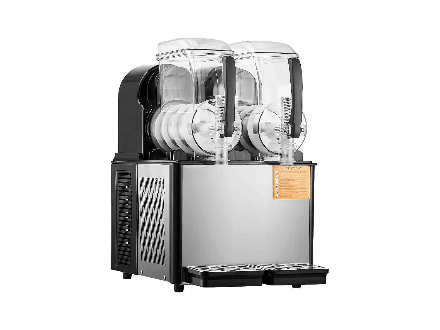 Máquina de Granizado Comercial SucceBuy, Máquina de Bebidas Frías con Doble Depósito 4Lx2, en Acero Inoxidable, para Margarita, Smoothie