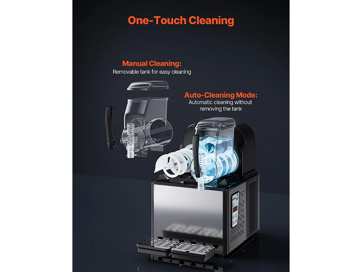 Máquina de Granizado Comercial SucceBuy, Máquina de Bebidas Geladas com Dobro Reservatório 4Lx2, em Aço Inoxidável, para Margarita, Smoothie