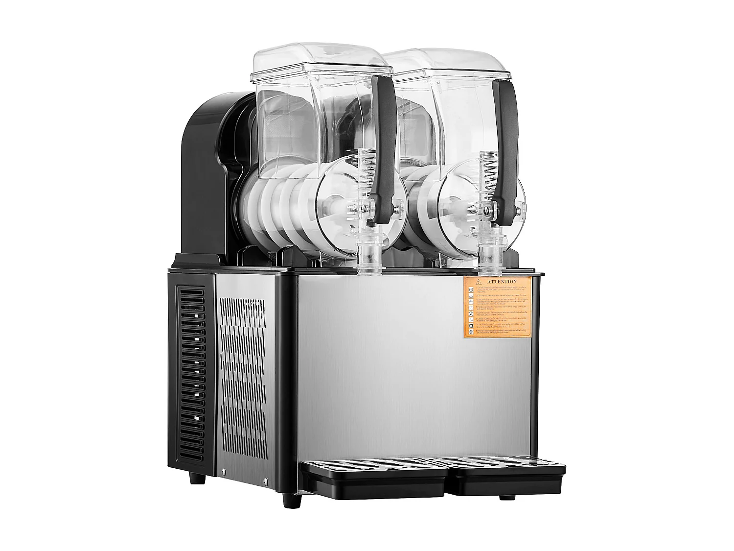 Máquina de Granizado Comercial SucceBuy, Máquina de Bebidas Geladas com Dobro Reservatório 4Lx2, em Aço Inoxidável, para Margarita, Smoothie