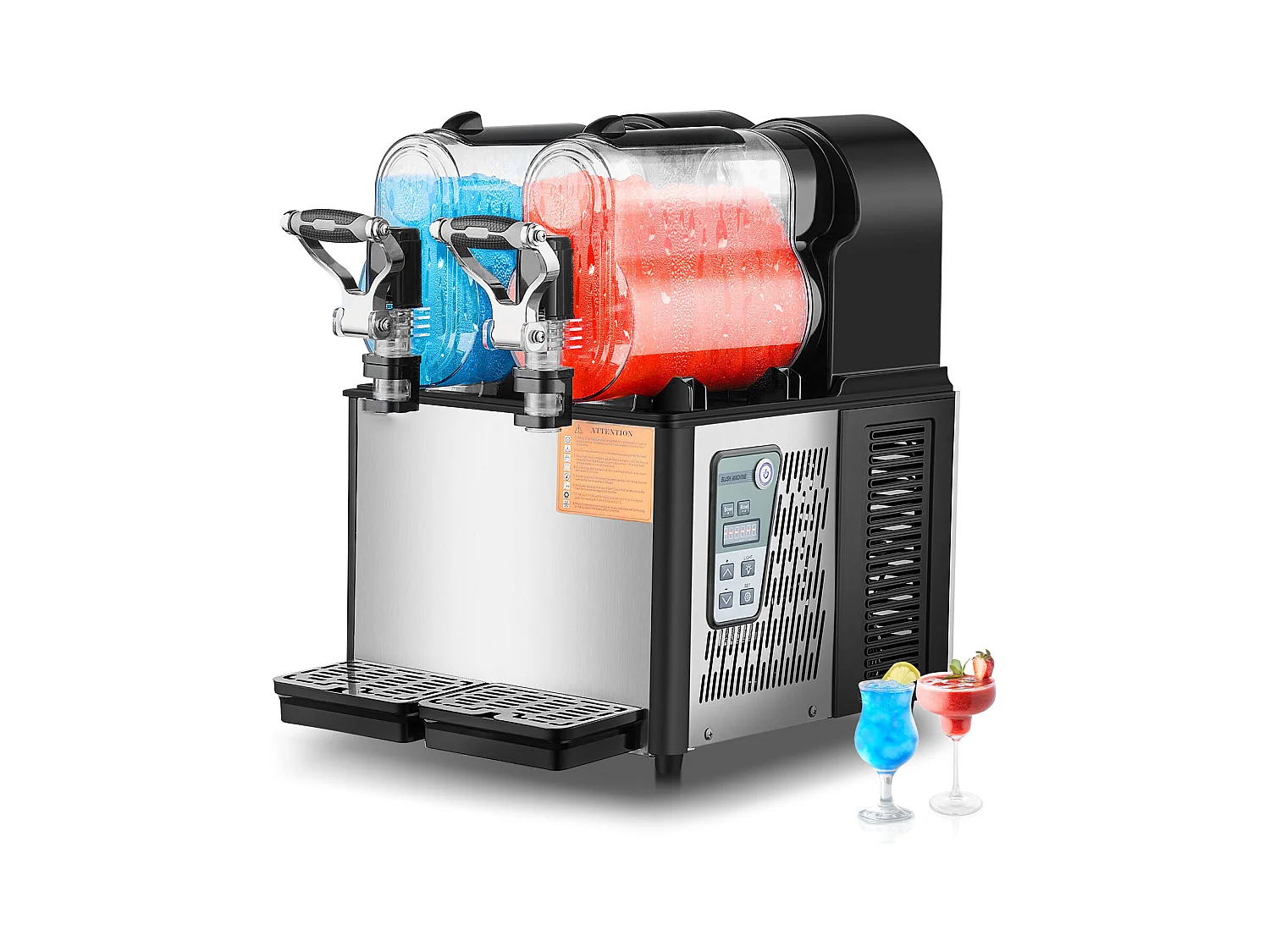 Machine à Granité Commerciale SucceBuy 3 Lx2 Tank, Machine à Boissons Glacées Margarita Smoothie