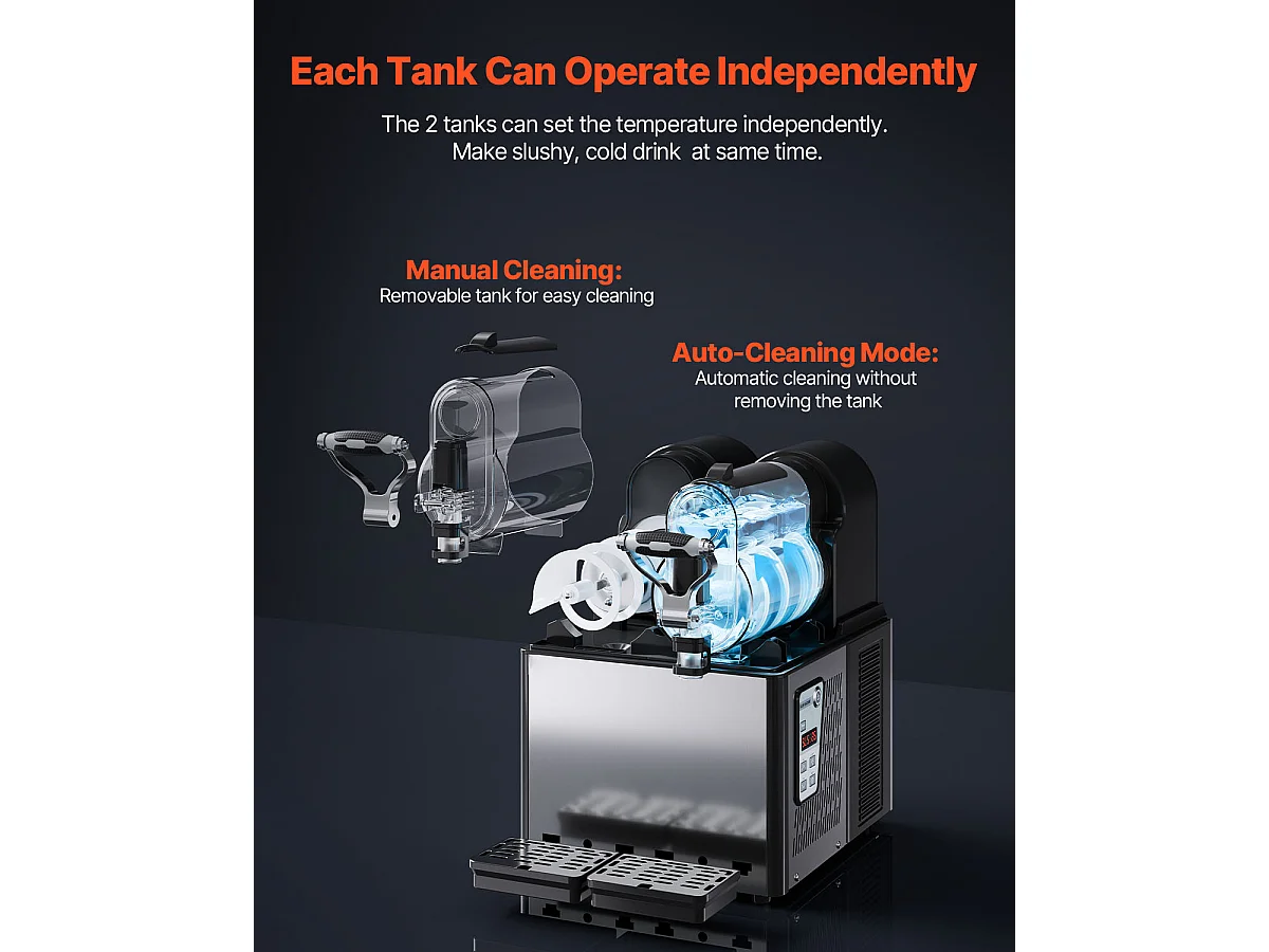 Machine à Granité Commerciale SucceBuy 3 Lx2 Tank, Machine à Boissons Glacées Margarita Smoothie